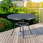 VICLLAX Round Patio Dining Table, 41 inch Metal Outdoor Dining Table - Image 2