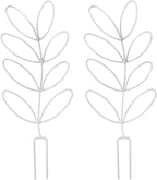 2Pack Indoor Plant Trellis Metal Wire Garden Trellis ，Small Climbing Leaf Shape Trellis for Garden Potted Plant Houseplant (Whiter)