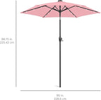 Best Choice Products 7.5ft Outdoor Solar Market Table Patio Umbrella for Deck, Pool w/Tilt, Crank, LED Lights - Carnation