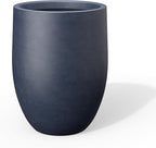 Kante Tall Concrete Planter, 21.7-Inch Height Charcoal Large Indoor Outdoor Plant Pot with Drainage Hole for Patio Garden Home, Modern Decor for Flowers and Tree