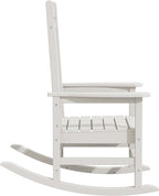KINGYES Oversized Outdoor Rocking Chair Set of 4, High Density Polyethylene Patio Rocking Chairs with 330lbs Support for Adults, White