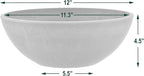 PSW Pot Collection M30DC 12-inch Plastic/Stone/Wood Composite Low Bowl Planter – No Drainage Hole (Drillable), Shallow Indoor/Outer Pot for Succulents, Bonsai, Fairy Gardens, Herbs, Dark Charcoal