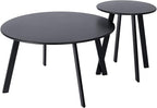 Patio Outdoor Coffee Table Set of 2 - Weather Resistant Outdoor Round End Table Modern Coffee Tables for Living Room Balcony Home Office (Black)