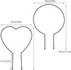 Lyellfe 8 Pack Garden Trellis for Climbing Plants, 13" Rust Free Climbing Trellis for Potted Plants, Iron Plant Trellis, Climbing Holder Rack for Pothos, Hoya, Vines, Stem Stalks, Round, Heart
