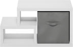 Furinno Viola Multipurpose Shelf, with Storage Bin, White/Light Grey