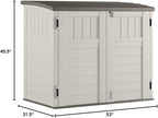 Suncast 4 Pack 34 Cu Ft Capacity Horizontal Outdoor Storage Shed for Garbage Cans, Garden Accessories, Backyard, and Patio Use, Vanilla