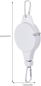 6 Pcs Retractable Plant Hanger, Easy Reach Plant Pulley Adjustable Height Wheel for Hanging Plants - Heavy Duty for Garden Baskets Pots & Birds Feeder - White