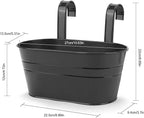 OGIMA 8pcs Hanging Planters Flower Pots, Metal Iron Wall Planter Indoor/Outdoor for Railing Balcony Garden Home Decoration with Detachable Hooks
