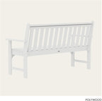 POLYWOOD Vineyard 60" Outdoor Patio Bench, White