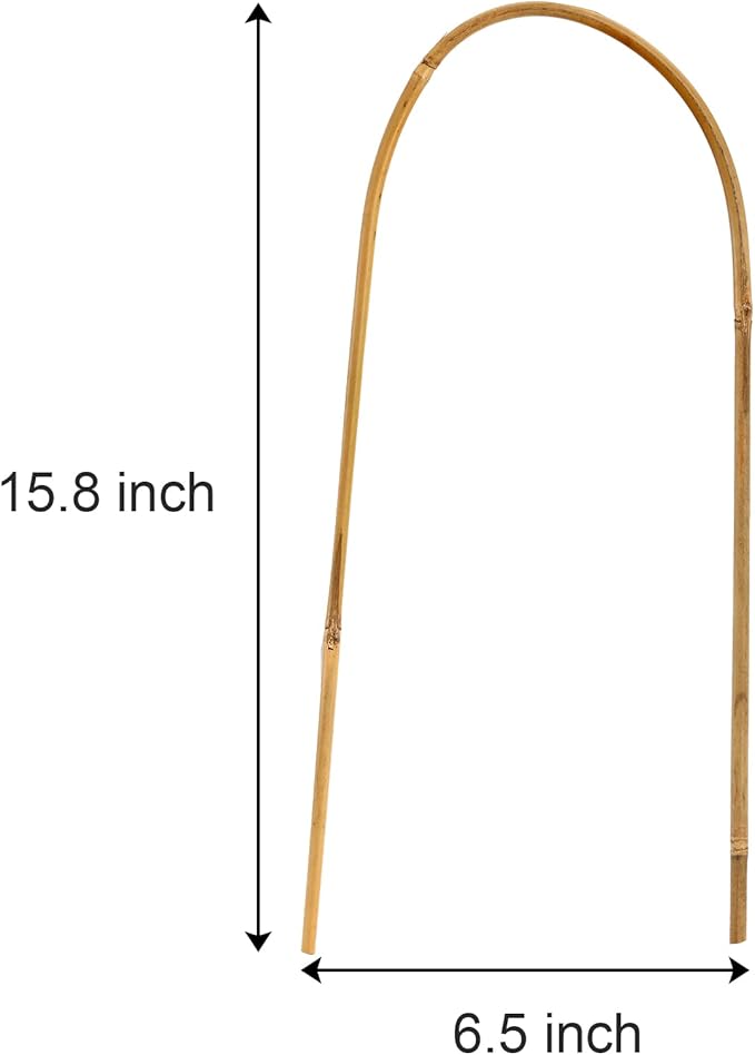 Coloch 20 Pack Bamboo U Trellis Support, 16 Inch U Loop Plant Stake Arch Garden Trellis for Potted Plants, Climbing Flowers and Vines, Ivy, Outdoor Planting