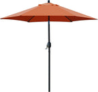 Sunnyglade 7.5' Patio Umbrella Outdoor Table Market Umbrella with Push Button Tilt/Crank, 6 Ribs (Orange)