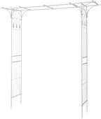 VINGLI Garden Arbor, Arch Archway for Wedding Ceremony Party, Steel Garden Trellis for Plant Climbing, Christmas Garden Decorations Pergola for Garden, Backyard, Lawn (White)