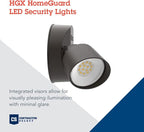 Lithonia Lighting HomeGuard 2-Light LED Outdoor Flood Lights, Wall or Ceiling Mount Outdoor Lights, 4000K Cool White, Round Heads, Dark Bronze (HGX LED 2RH 40K 120 DDB M2)