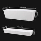 GREANER Window Boxes, 3 Pack 12x3.8 Inch Mixed Color Rectangle Herb Planters with Tray, Indoor Succulent Cactus Plastic Saucer Pot for Windowsill, Balcony, Office, Outdoor Garden (Black, White, Beige)