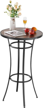 VEVOR Outdoor Round Bar Table, 23.7 in Counter Bar Height Bistro Table, Patio Dining Tables with Easy-to-Clean Top & Sturdy Metal Frame, Indoor High Top Pub Tables for Small Places, Kitchen