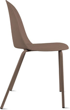 2xhome Modern Stackable Armless Dining Chair | Plastic Shell Seat with Metal Legs | Indoor or Outdoor Use | Home Kitchen Patio, Brown