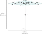 Best Choice Products 10ft Solar Polyester LED Lighted Patio Umbrella w/Tilt Adjustment and UV-Resistant Fabric