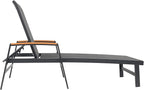 Christopher Knight Home Patio Aluminum Chaise Lounge, Adjustable Mesh Chaise Lounge, 5 Position Back Recliner, Lounge Chair with Armrest, Ourdoor Deep Seating Lounge for Poolside Backyard, Black