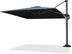 PURPLE LEAF 8' X 8' Patio Umbrella with Steel Plate Base for Pool 7' High Offset Outdoor Cantilever Umbrella Swimming Pool Umbrella with 360°Rotation for Poolside Grey