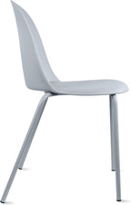 2xhome Modern Stackable Armless Dining Chair | Plastic Shell Seat with Metal Legs | Indoor or Outdoor Use | Home Kitchen Patio (4, Grey, No Padding)