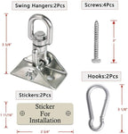 Swing Hanger Hardware, 304 Stainless Steel 360 Swivel Ring, 2 Pack