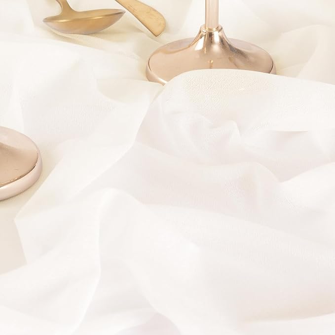Outdoor Curtains: Ivory Sheer Wedding Arch Drapes, 2 Panels, 29 x 240 Inch