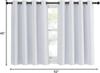 NICETOWN Room Darkening Curtain for Living Room - Window Treatment Thermal Insulated Grommet Room Darkening Panel/Drape for Bedroom (1 Panel, 52 by 45, Greyish White)