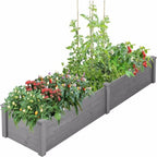 Over Ground 96x28x10 inch Raised Garden Bed, Large Wood Planter Box for Outdoor Herbs Vegetables Flowers, Tool-Free Quick Assembly Patio Yard Gardening Container, Durable Natural Cedar Frame