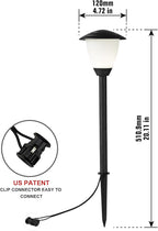 Low Voltage Pathway Lights LED Landscape Lights, 1.7W 12V, 3000K Warm White, IP65 Waterproof, ETL Listed, for Yard, Walkway, Garden, Black 6 Pack