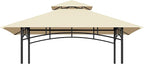 Grill Gazebo Replacement Top, 5 * 8 Outdoor BBQ Top Cover, Double Layer BBQ Gazebo Top Canopy for Model #L-GG001PST-F(Beige)