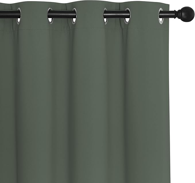 NICETOWN Room Darkening Curtain for Living Room - Energy Saving Thermal Insulated Grommet Room Darkening Curtain/Drape for Bedroom (1 Panel, 46 by 72, Dark Mallard)