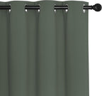 NICETOWN Blackout Curtain for Living Room 84 inch Long - Grommet Thermal Insulated Room Darkening Sound Proof Curtain for Bedroom, 1 Panel, Dark Mallard, W52 x L84