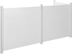 VEVOR Outdoor Privacy Screen, 50in H x 50in W Air Conditioner Fence, 3-Panel Pool Equipment Enclosure, Horizontal PVC Privacy Fence with 27.5 in Ground Stakes, No Dig Trash Can Fence for A/C Units