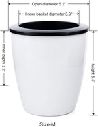 5.2“ Self Watering Planter White Flower Pot, 3 Pcs Medium Planter Pot, Mini Plant Pot, for All Plants, Herbs, African Violets, Succulents, Flowers Or Start Plants, White, 5 inch