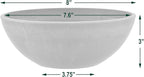 PSW Pot Collection M20DCB 8-inch Plastic/Stone/Wood Composite Low Bowl Planter – No Drainage Hole (Drillable), Shallow Indoor/Outer Pot for Succulents, Bonsai, Fairy Gardens, Herbs, Dark Charcoal