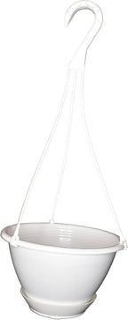 8 inchWhite Plastic Hanging Basket with Saucer by Koba (10)