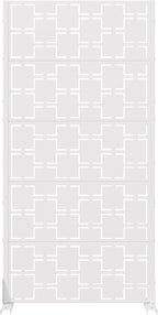 Casaphoria Metal Privacy Screen Outdoor, 60" H x 30" W Freestanding Decorative Privacy Screen for Patio Deck Balcony Garden with Stable Base, White-Square