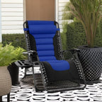 Best Choice Products Oversized Padded Zero Gravity Chair, Folding Outdoor Patio Recliner, XL Anti Gravity Lounger for Backyard w/Headrest, Cup Holder, Side Tray, Polyester Mesh - Blue