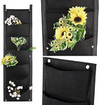 LITLANDSTAR Hanging Planter Bags, 2 Pack 7 Pocket Hanging Vertical Wall Planter Planting Grow Bags Outdoor Indoor Gardening Vertical Greening Flower Container (Black)