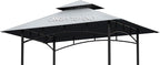 Grill Gazebo Replacement Canopy Top - AONEAR 5'x8' Outdoor BBQ Tent Roof Cover Double Tiered Outdoor Grill Shelter Fit for Model L-GG001PST-F (Gray)