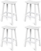 Stoog Weatherproof Bar Stools Set of 4, 28" Height Patio Bar Stools, Easy to Clean and Maintain, for Bar, Kitchen Counter, Deck, and Patio, White