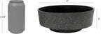 The HC Companies 8 Inch Round Plastic Succulent Capri Bowl Decorative Indoor Flower Succulent Planter Pot with Drain Plug Hole, Faux Concrete Color (2 Pack)