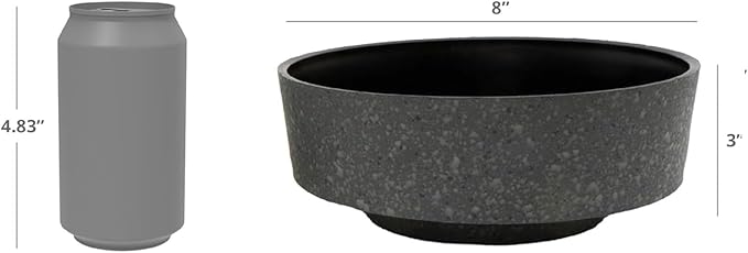 The HC Companies 8 Inch Round Plastic Succulent Capri Bowl Decorative Indoor Flower Succulent Planter Pot with Drain Plug Hole, Vanilla Bisque (2 Pack)