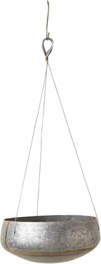 Creative Co-Op Grey & Gold Hanging Iron Planter