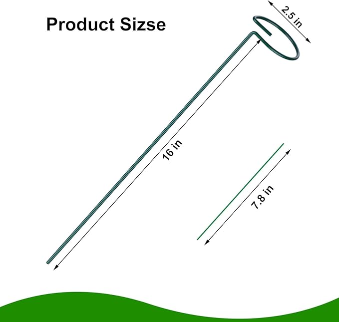 6PCS Single Stem Plant Support Stakes, 16 Inch Monstera Plant Support with 50 PCS Twist Ties, Garden Open Ring Plants Stake, Versatile Plants Stakes for Amaryllis, Rose, Tomatoes, Lily, Peony, Orchid
