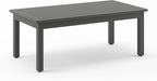 LUE BONA Outdoor Coffee Table, HDPS Patio Coffee Tables for Outside Rectangle, Adjustable Levelling Feet/Weather Resistant, Patio Table for Deck, Pool, Balcony, Indoor or Outdoor Use, Dark Gray