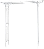 VINGLI Garden Arbor, Arch Archway for Wedding Ceremony Party, Steel Garden Trellis for Plant Climbing, Christmas Garden Decorations Pergola for Garden, Backyard, Lawn (White)