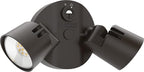 Lithonia Lighting HomeGuard 2-Light LED Outdoor Flood Lights, Outdoor LED Lights, Dusk to Dawn Sensor, Adjustable Lumens, 4000K Cool White, Round Heads, Dark Bronze (HGX LED 2RH ALO 40K 120 PE DDB)