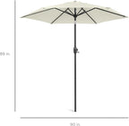 Best Choice Products 7.5ft Heavy-Duty Round Outdoor Market Table Patio Umbrella w/Steel Pole, Push Button Tilt, Easy Crank Lift - Ivory