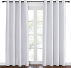 NICETOWN Room Darkening Window Curtain Panel - (Greyish White/Silver Grey Color) Solid Thermal Insulated Blind Privacy Drape for Bedroom,52x84 inches, 1 Pack